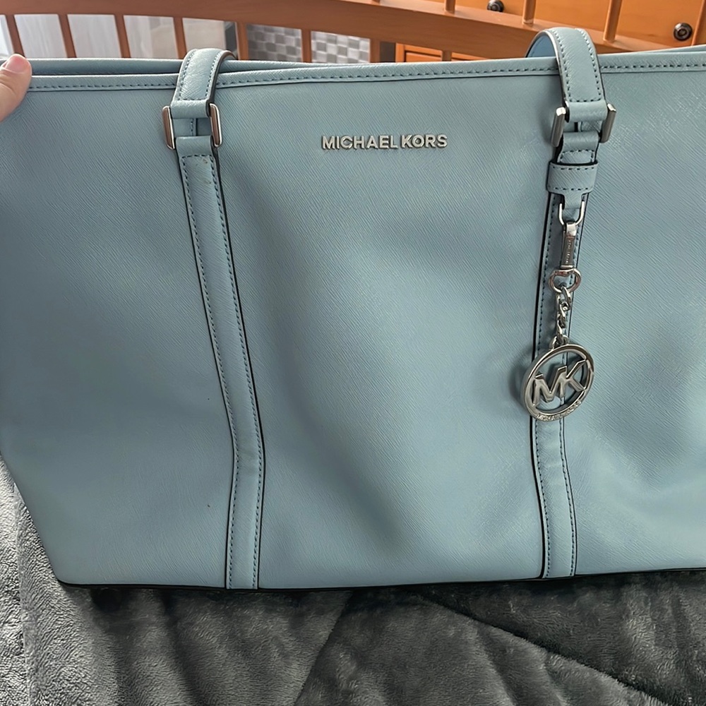 Michael Kors large tote, mint condition, baby blue color